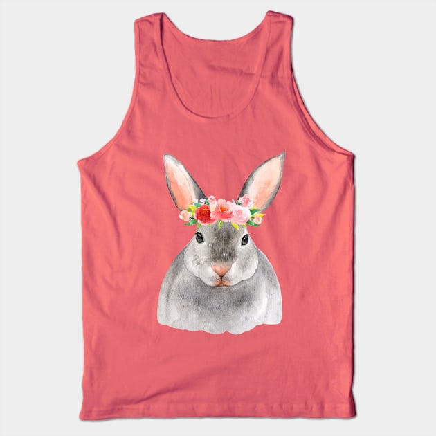 Adorable Floral Bunny Rabbit face Gift Best bunny clothes Tank Top by MIRgallery